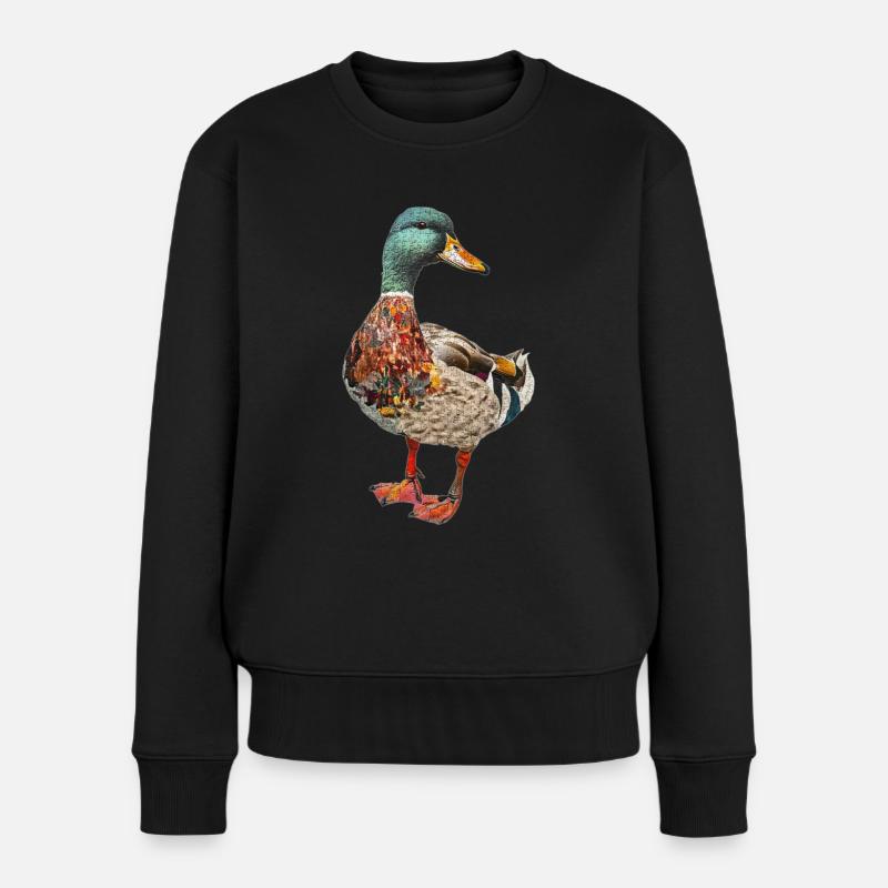 Ente - Frauen Premium Bio Pullover - Schwarz