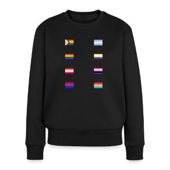 LGBTQ Pride Flaggen - Frauen Premium Bio Pullover - Schwarz - Vorne - Julia (174cm)