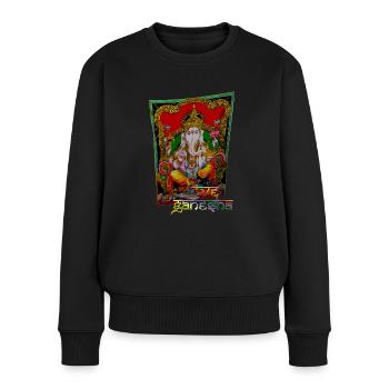 AMOUR GANESHA - Pull Premium bio Femme - noir - Devant - Julia (174cm)