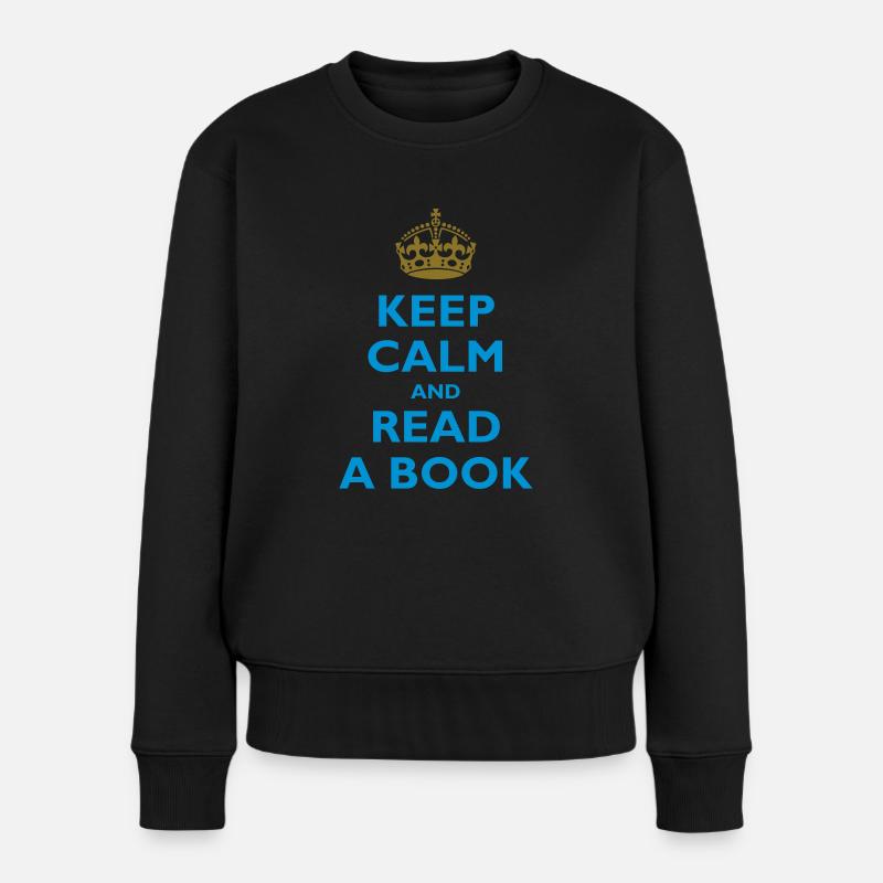 Keep calm and read a book - Pull Premium bio Femme - noir