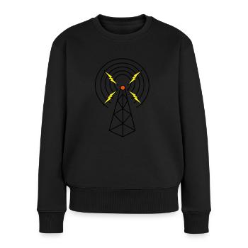 Tower Ham Radio - Frauen Premium Bio Pullover - Schwarz - Vorne - Julia (174cm)