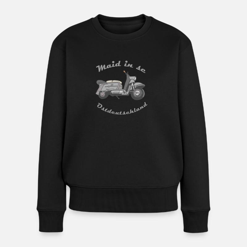 Made in the DDR, Troll Roller, Simson, Moped, Ossi - Frauen Premium Bio Pullover - Schwarz