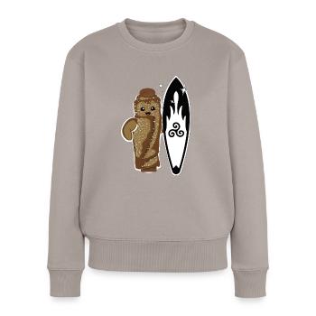 galette saucisse - Pull Premium bio Femme - taupe - Devant - Julia (174cm)