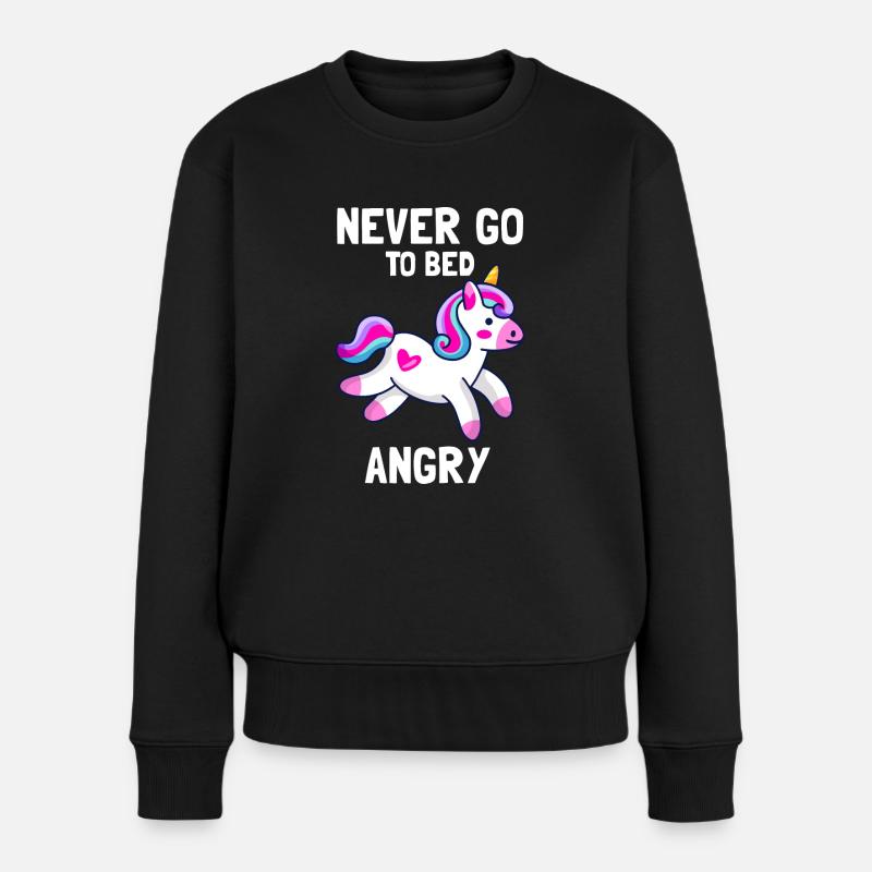 süßes Einhorn Design - Frauen Premium Bio Pullover - Schwarz