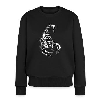 Skorpion // Illustration - Frauen Premium Bio Pullover - Schwarz - Vorne - Julia (174cm)