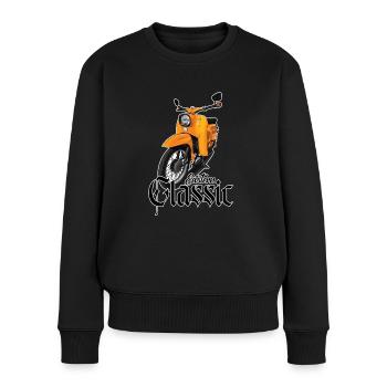 Hirondelle (jaune) // Illustration - Pull Premium bio Femme - noir - Devant - Julia (174cm)