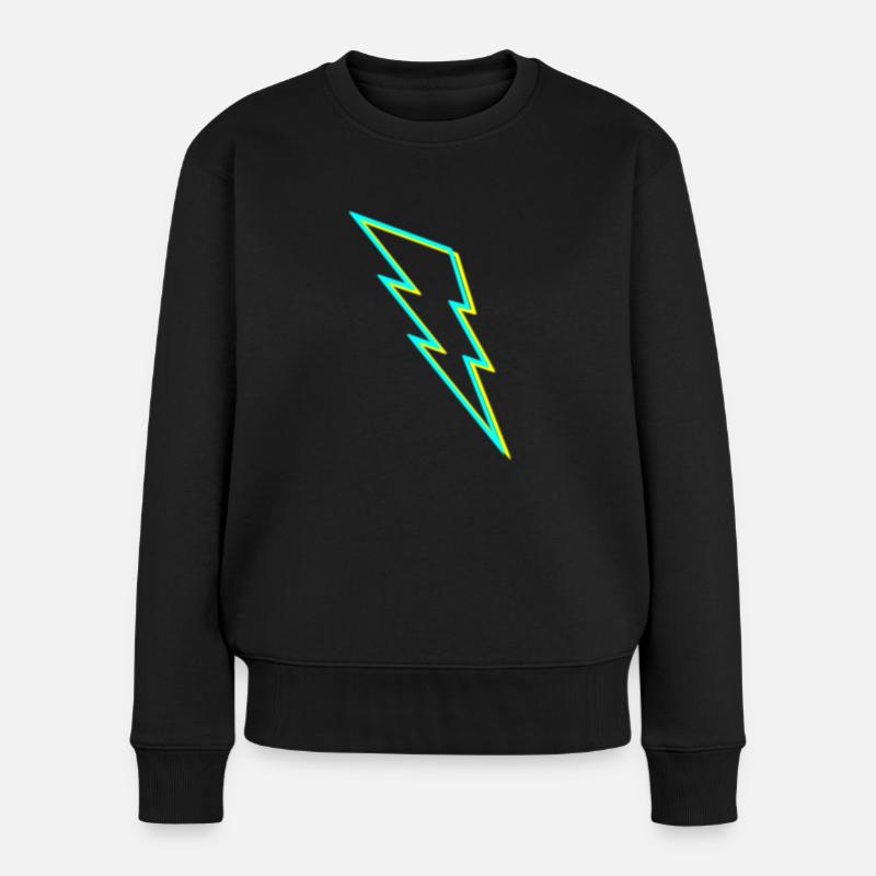 Blitz ϟ - Frauen Premium Bio Pullover - Schwarz