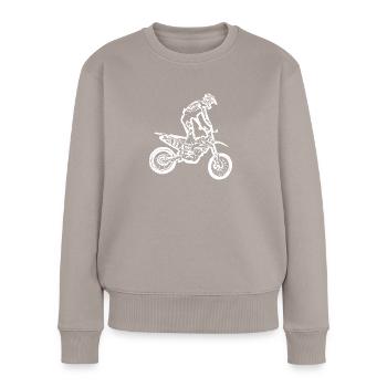 enduro weiss - Frauen Premium Bio Pullover - Taupe - Vorne - Julia (174cm)
