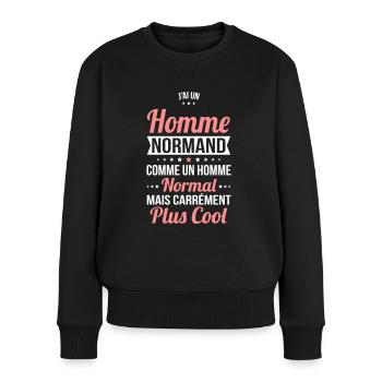 J'ai un homme Normand plus cool - Pull Premium bio Femme - noir - Devant - Julia (174cm)