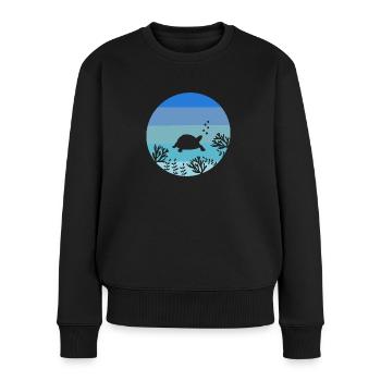 Créatures marines Océan Animal Cadeau Tortue - Pull Premium bio Femme - noir - Devant - Julia (174cm)