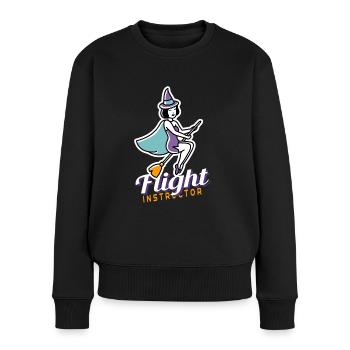 Halloween Hexe Flight Instructor Hexen - Frauen Premium Bio Pullover - Schwarz - Vorne - Julia (174cm)