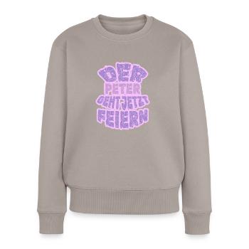Peter als Peter - Frauen Premium Bio Pullover - Taupe - Vorne - Julia (174cm)