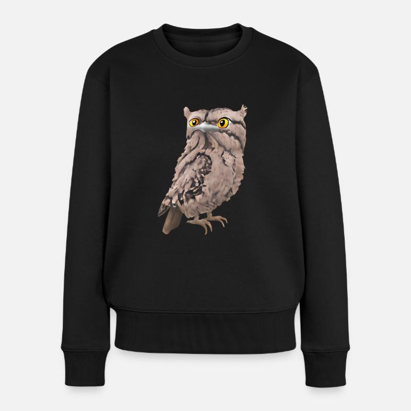 Potoo - der Nachtjäger - Frauen Premium Bio Pullover - Schwarz