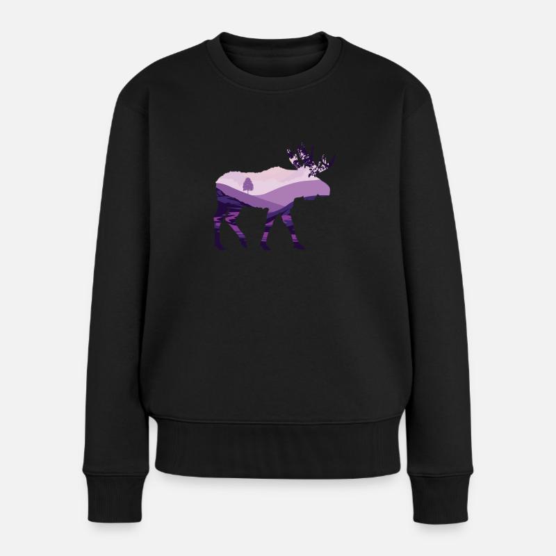 Moose - Women's Premium Organic Jumper - black