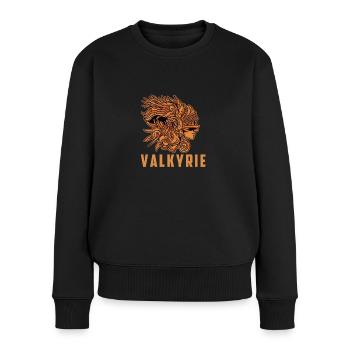 Walküre Wikinger Valkyrie Kriegerin - Frauen Premium Bio Pullover - Schwarz - Vorne - Julia (174cm)