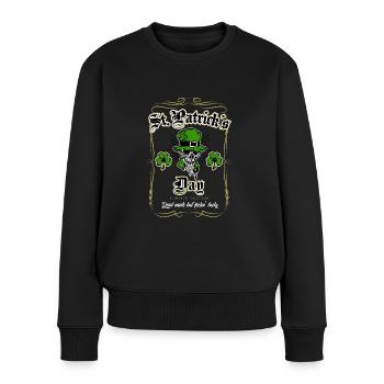 St Patrick Day Dead Inside but fellin'lucky - Pull Premium bio Femme - noir - Devant - Julia (174cm)