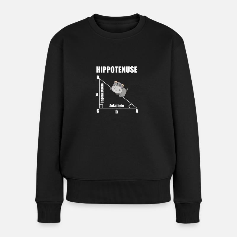 Nerd Geometrie Hippotenuse Hypotenuse Mathe - Frauen Premium Bio Pullover - Schwarz
