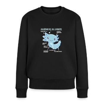 Axolotl Erklärung Anatomy of an Axolotl - Frauen Premium Bio Pullover - Schwarz - Vorne - Julia (174cm)