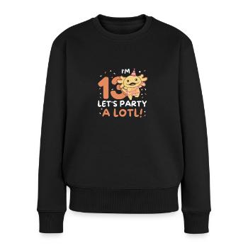 13th Birthday Axolotl Thirteen Years Sweet Axolotls - Women's Premium Organic Jumper - black - Front - Julia (174cm)