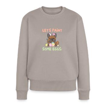 cute dogs for Easter Bulldog - Women's Premium Organic Jumper - taupe - Front - Julia (174cm)