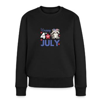 4 juillet American Raccoon for Kids USA - Pull Premium bio Femme - noir - Devant - Julia (174cm)