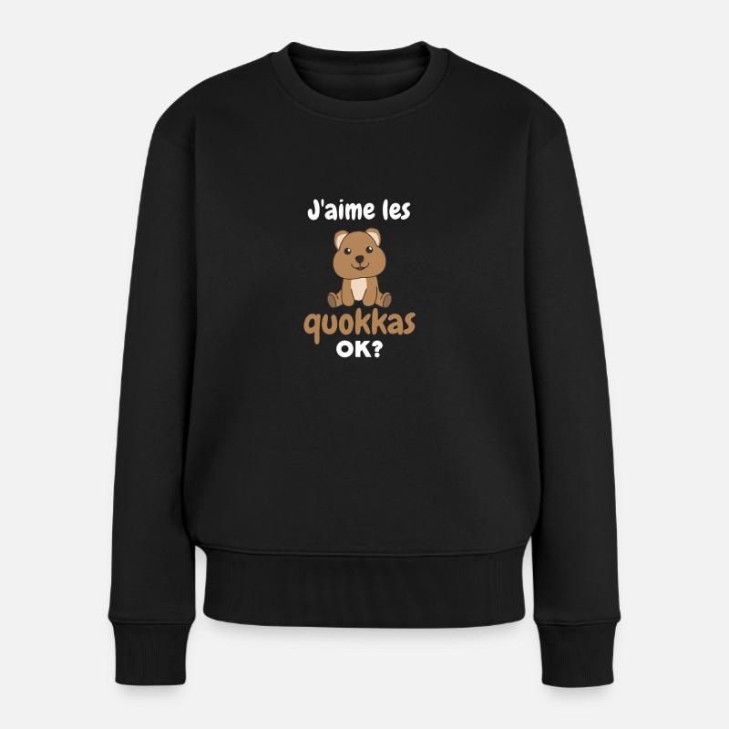Ich mag Quokkas ok? Süßer Quokka - Frauen Premium Bio Pullover - Schwarz
