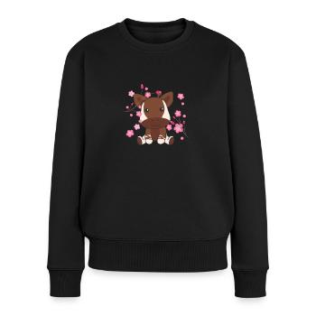Okapi süße Tiere für Kinder Kawaii - Frauen Premium Bio Pullover - Schwarz - Vorne - Julia (174cm)