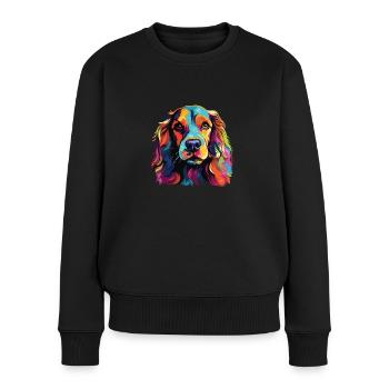 Watercolor Colorful Cocker Spaniel - Women's Premium Organic Jumper - black - Front - Julia (174cm)