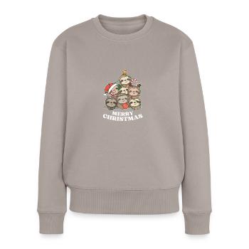 Joyeux Noël paresseux Veille de Noël paresseux - Pull Premium bio Femme - taupe - Devant - Julia (174cm)
