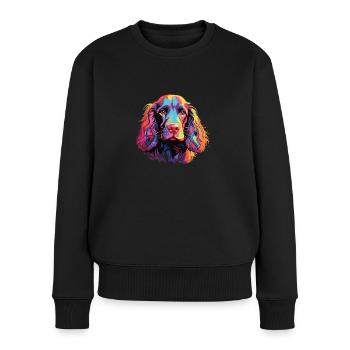 Aquarelle coloré Boykin Spaniel - Pull Premium bio Femme - noir - Devant - Julia (174cm)