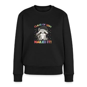 Kids Class of 2024 nailed it Waschbär - Frauen Premium Bio Pullover - Schwarz - Vorne - Julia (174cm)