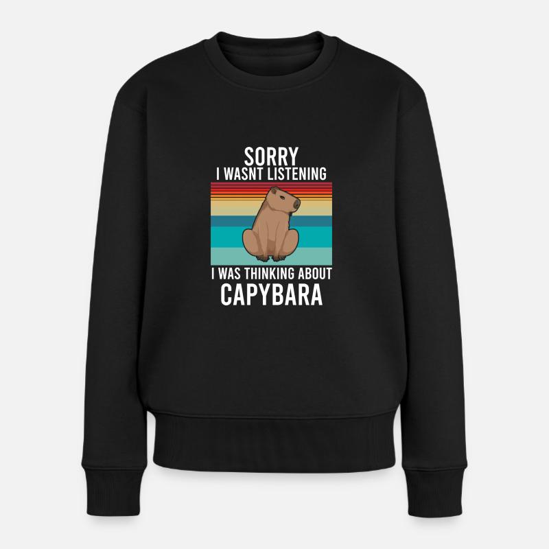 Capybara - Frauen Premium Bio Pullover - Schwarz