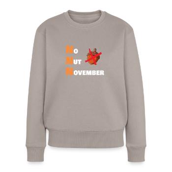 No nut november - Frauen Premium Bio Pullover - Taupe - Vorne - Julia (174cm)