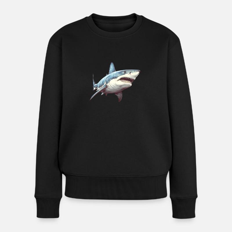 Grand requin blanc - Pull Premium bio Femme - noir