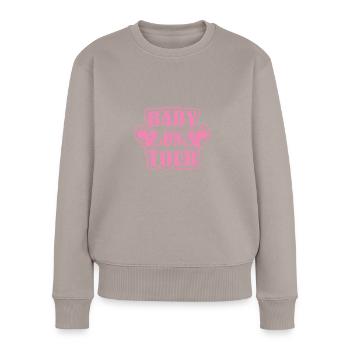 Baby on Tour - Frauen Premium Bio Pullover - Taupe - Vorne - Julia (174cm)