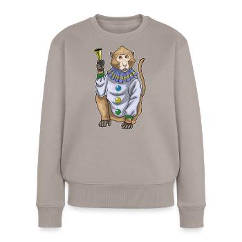 Affe Clown Clown-Hupe - Frauen Premium Bio Pullover - Taupe - Vorne - Julia (174cm)