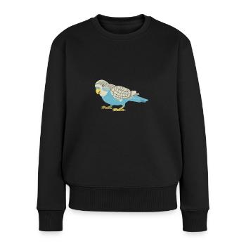 Perruche ondulée - Pull Premium bio Femme - noir - Devant - Julia (174cm)