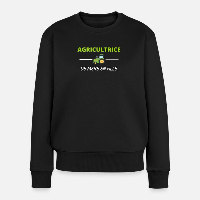 agricultrice de mère en fille agriculture - Pull Premium bio Femme - noir