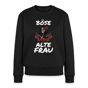 Böse Alte Frau Outfit - Frauen Premium Bio Pullover - Schwarz - Vorne - Julia (174cm)