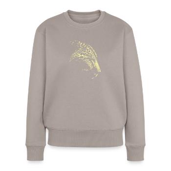 Schneeleopard - Frauen Premium Bio Pullover - Taupe - Vorne - Julia (174cm)