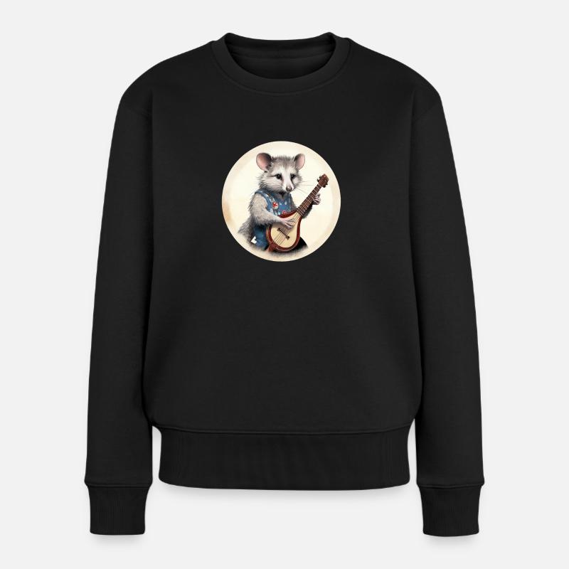 L’opossum joue du banjo - Pull Premium bio Femme - noir