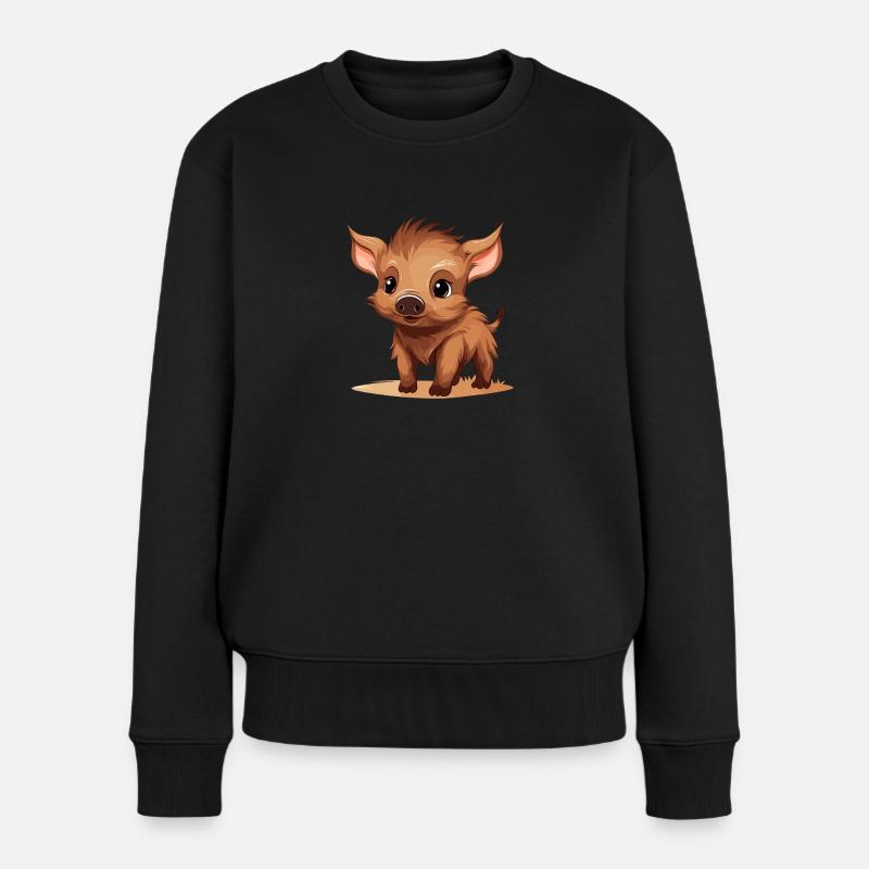 Wildschwein - Frauen Premium Bio Pullover - Schwarz