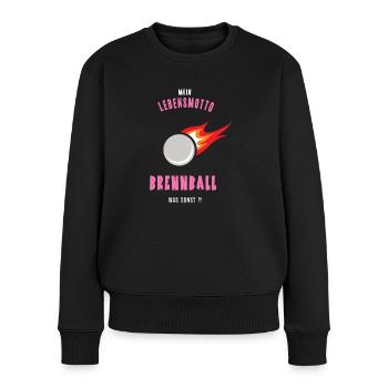 Brennball Brennballerin Spielerin Brennballspiel - Frauen Premium Bio Pullover - Schwarz - Vorne - Julia (174cm)