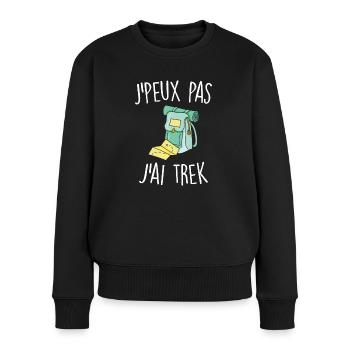 J'peux pas j'ai trek - Pull Premium bio Femme - noir - Devant - Julia (174cm)