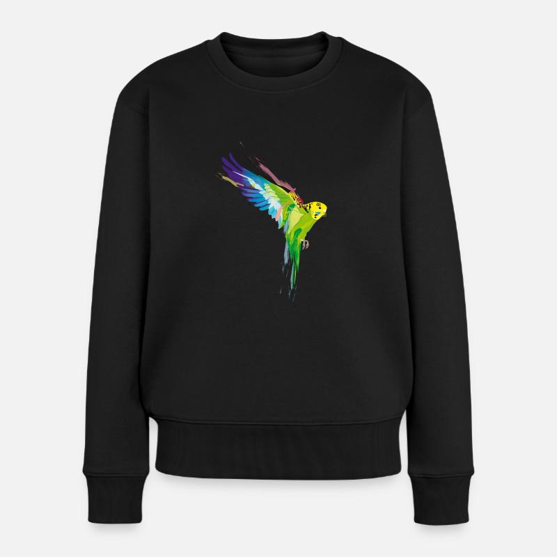 Wellensittich - Frauen Premium Bio Pullover - Schwarz