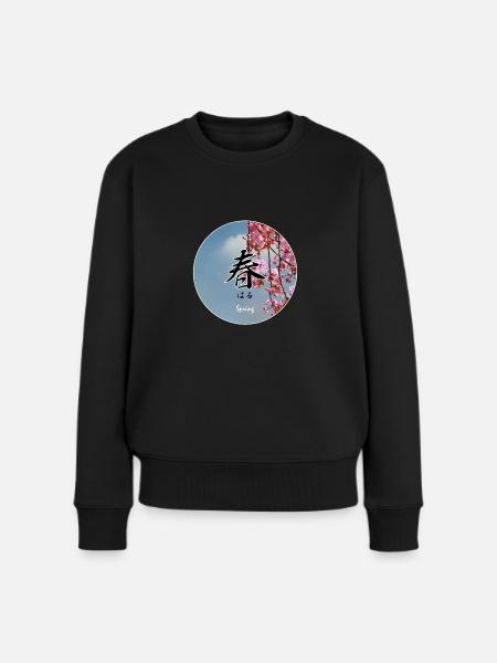 Frühling haru Frühling - Frauen Premium Bio Pullover - Schwarz