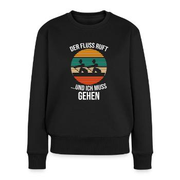 Rudern Ruderer Ruder Geschenk - Frauen Premium Bio Pullover - Schwarz - Vorne - Julia (174cm)