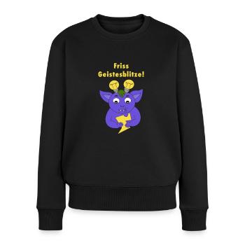 Ideenmonster - Frauen Premium Bio Pullover - Schwarz - Vorne - Julia (174cm)