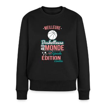 Bester Basketballspieler der Welt - 100% genial - Frauen Premium Bio Pullover - Schwarz - Vorne - Julia (174cm)