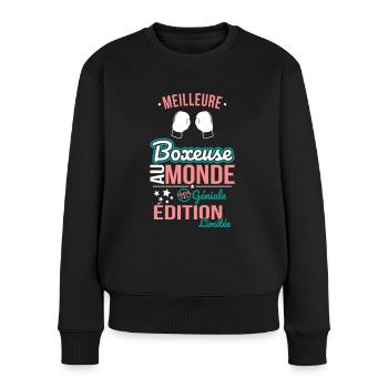 Best Boxer in the World - 100% Awesome - Women's Premium Organic Jumper - black - Front - Julia (174cm)